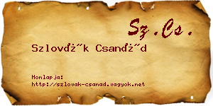 Szlovák Csanád névjegykártya