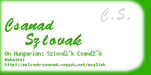 csanad szlovak business card